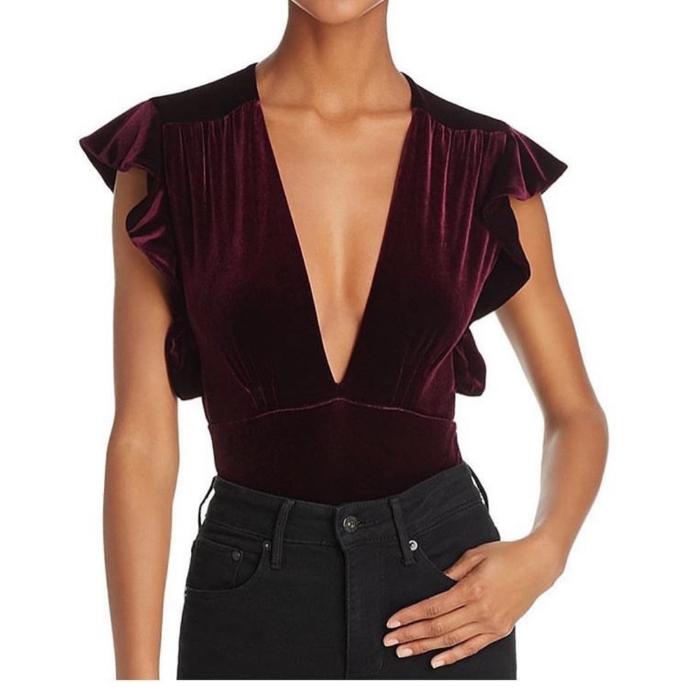 Misa Los Angelas Velvet Bodysuit
